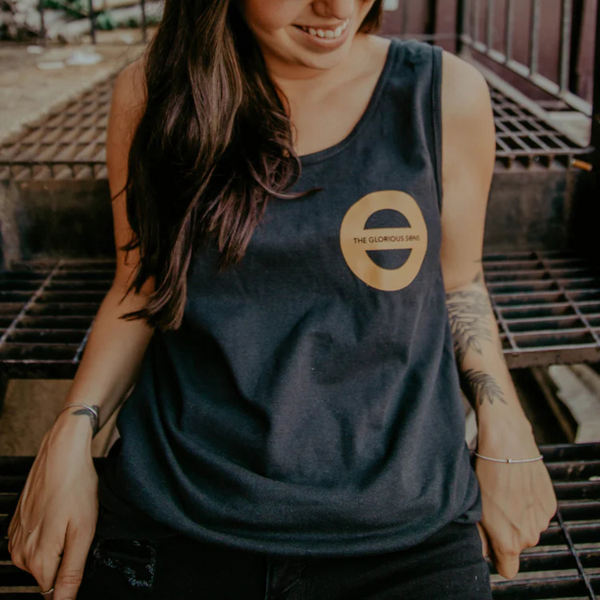 CIRCLE LOGO - UNISEX BLACK TANK TOP